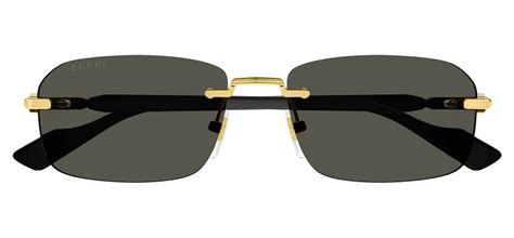 gucci gg1221s-001 gucci logo|Rectangular frame sunglasses in gold.